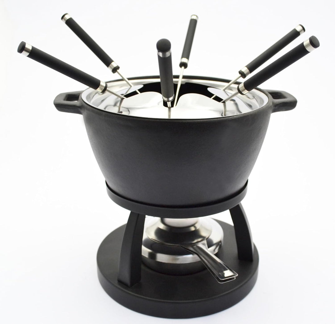 MÄSER 935482 Set für 6 Personen, Fondue aus Gusseisen, ideal für Fleischfondu