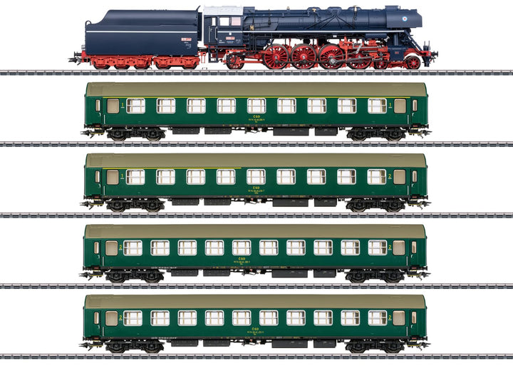 Märklin H0 - Museumszug (Dampflokomotive „Albatros“ mit Vier Personenwagen) - mfx+ Digital-Decoder -