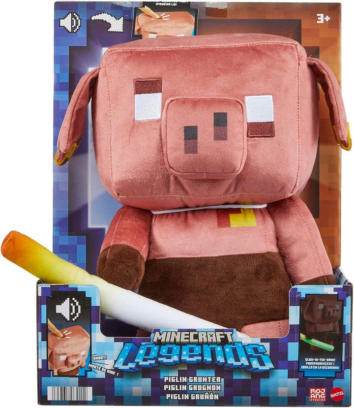 Minecraft Lohen-Runt, im Dunkeln leuchtende Plüschfigur mit Geräuschen, 14 cm, weiche Tierfigur, HHC