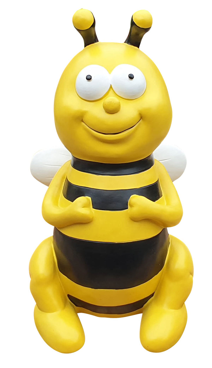 Fachhandel Plus Gartenfigur sitzende Biene lustige Deko Tierfigur Gartendeko Dekofigur