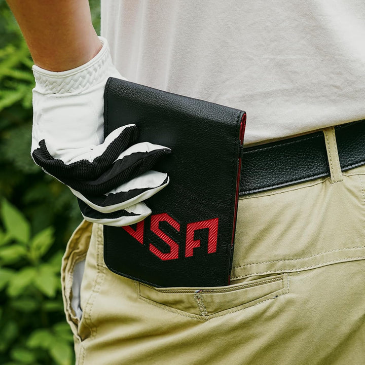 LZFAN Golf-Scorekartenhalter &amp; Yardage Book Cover, Golf-Zubehör, schwarz, Premium-Leder Yardage Book