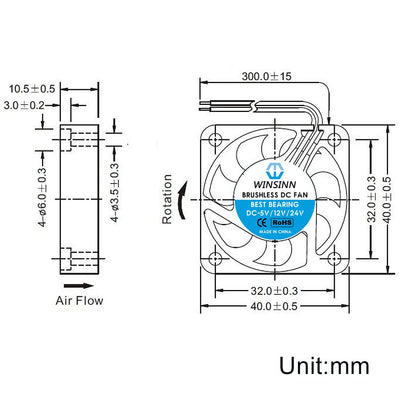 WINSINN 40 mm Lüfter 5 V, 3D-Drucker Micro 5 Volt Lüfter 4010 Doppelkugellager, bürstenlose Kühlung