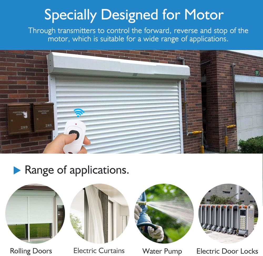 eMylo Smart Wireless RF Motor Controller Schalter RF Relaismodul DC 12V Motor Fernsteuerungsschalter