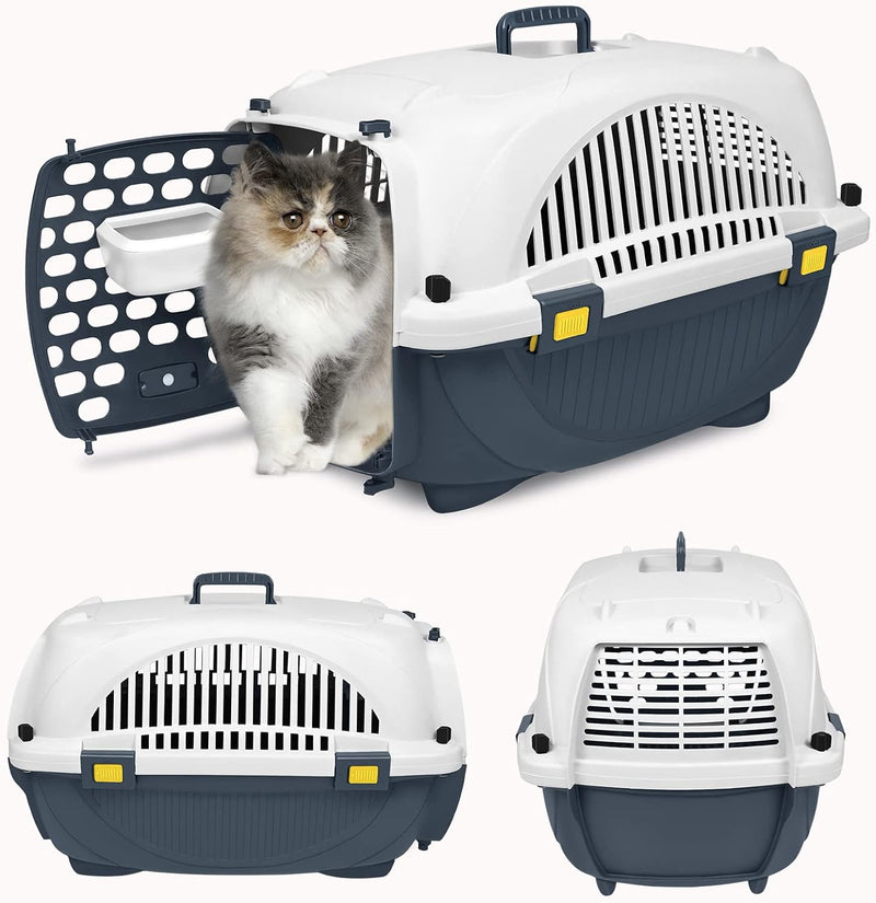 UISEBRT Transportbox für Haustiere - 61 x 37 x37cm Tiertransporter für kleine Hunde & Katzen - Katze