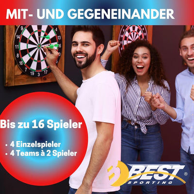 Best Sporting Dartscheibe elektronisch Coventry | Dartautomat mit 12 Dartpfeilen, Ersatzspitzen und