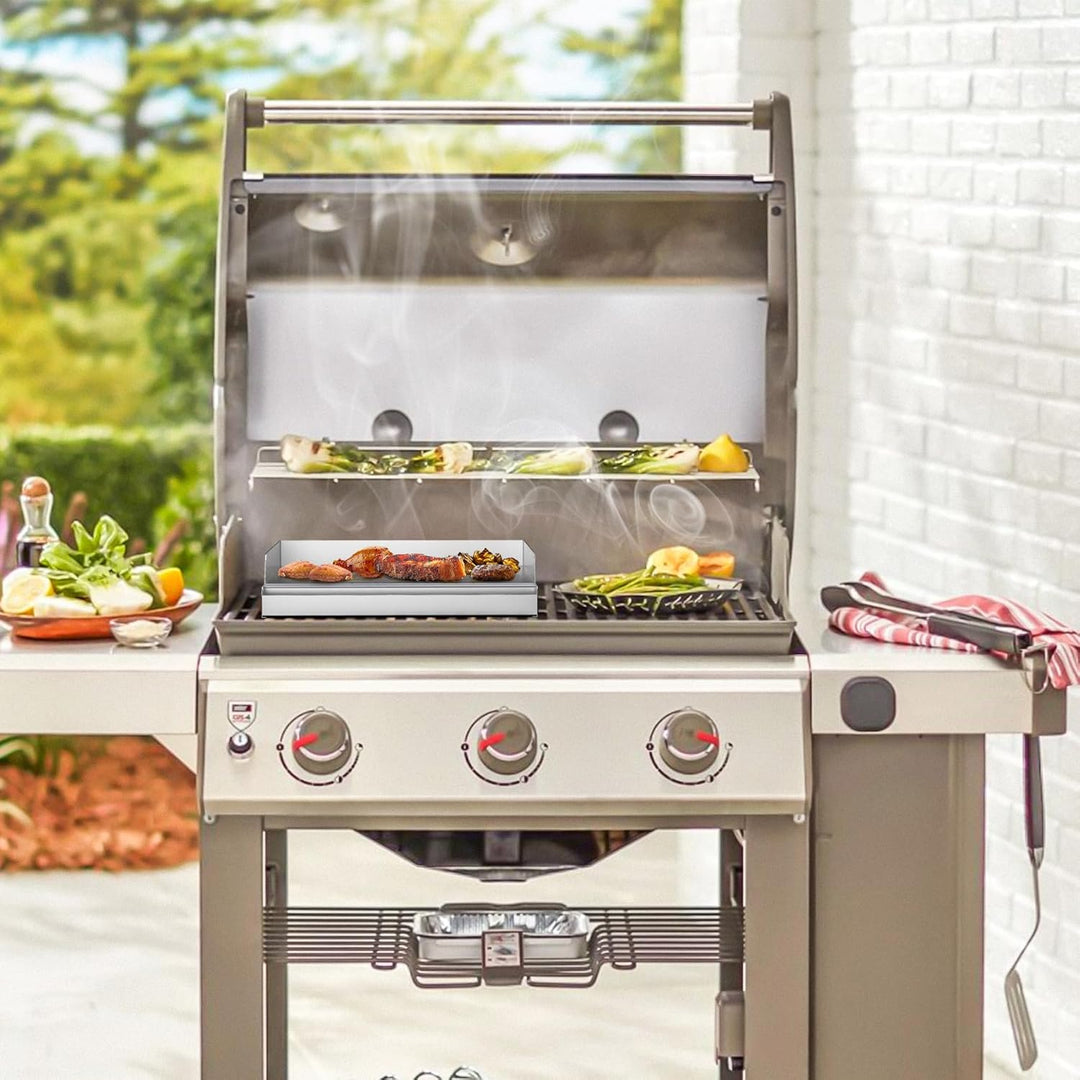 onlyfire Universelle Grillplatte aus Edelstahl, geeignet für die meisten Gas- und Kohlegrills, 31,8