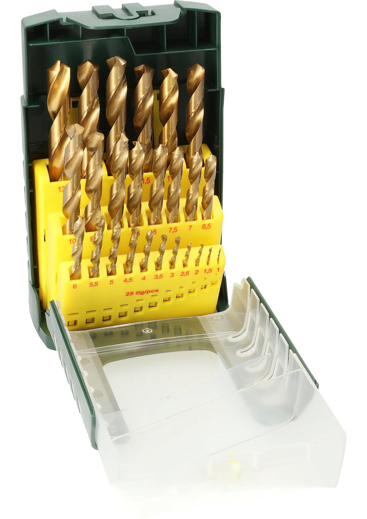 Bosch 25 tlg. Metallbohrer Set HSS-TiN Titanium (für Eisen, Stahl, Nichteisenmetalle, Grauguss, Ø 1-