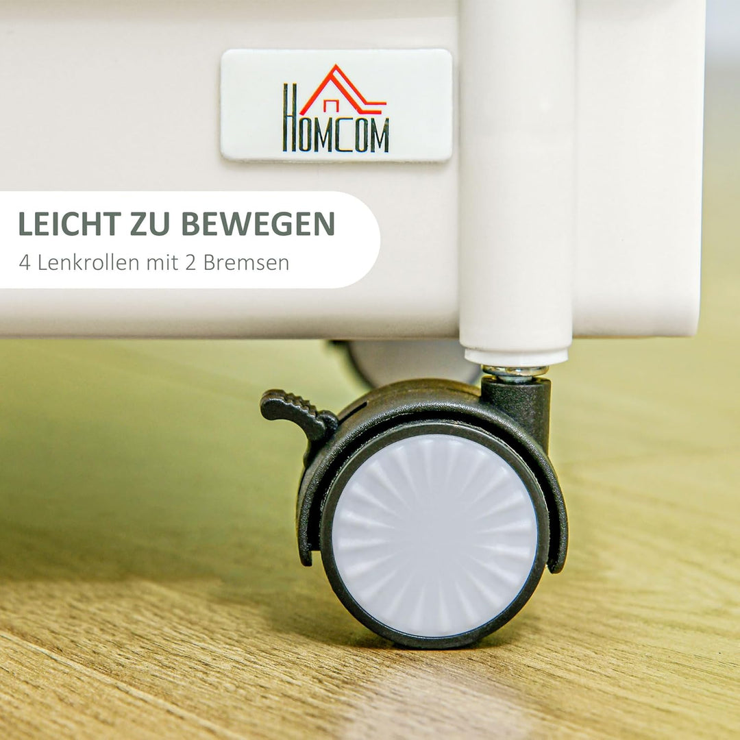 HOMCOM Servierwagen mit 3 Ebenen Küchenwagen mit Rollen Griff Allzweckwagen mit Hängekorb Küchenrega