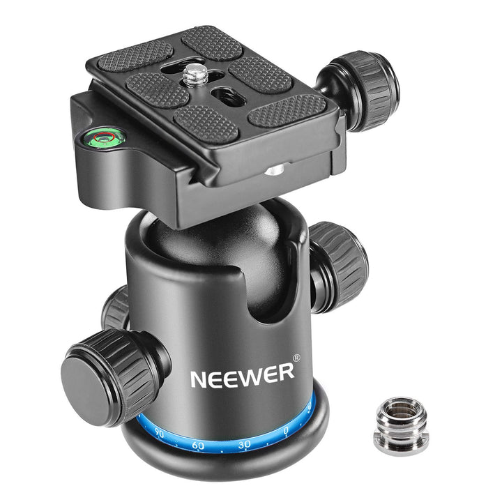 Neewer Pro Metall-Stativ-Kugelkopf, 360 Grad drehbar, Panorama, mit 0,6 cm Schnellschuhplatte, Wasse