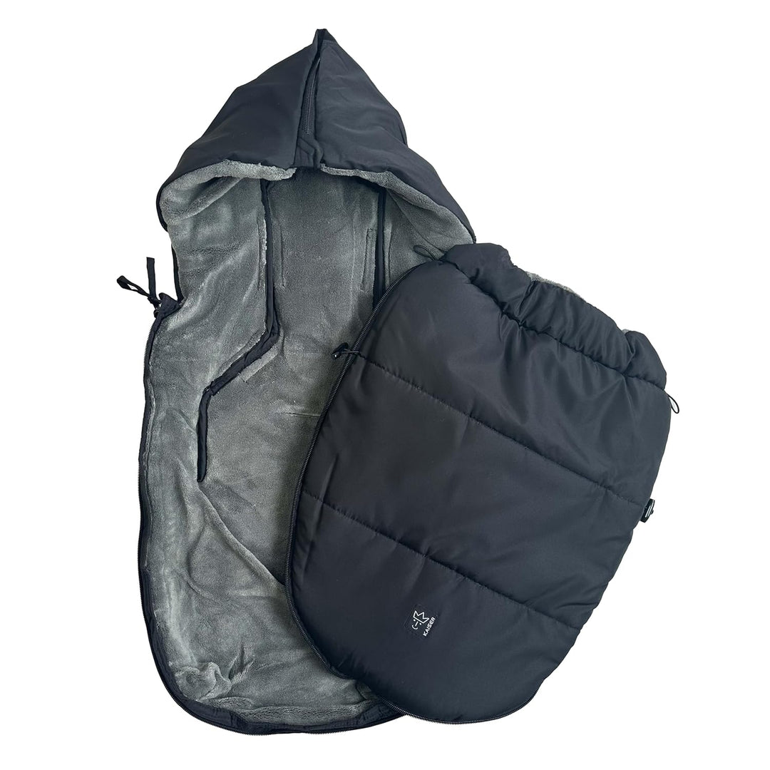 Kaiser 6538525 Babyschalenfusssack Hoody, schwarz
