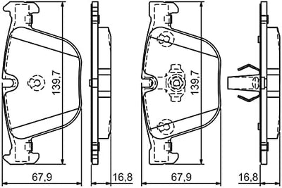 Bosch BP1206 Bremsbeläge - Hinterachse - ECE-R90 Zertifizierung - vier Bremsbeläge pro Set