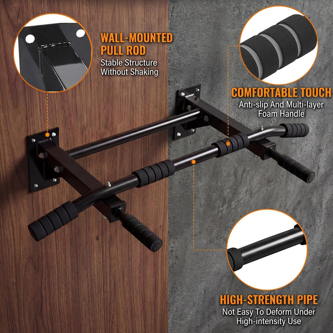 Klimmzugstange Wand, Profi Multigriff Pull-Up Stange für Boxtraining AB-Bügel hochziehen, Edelstahl