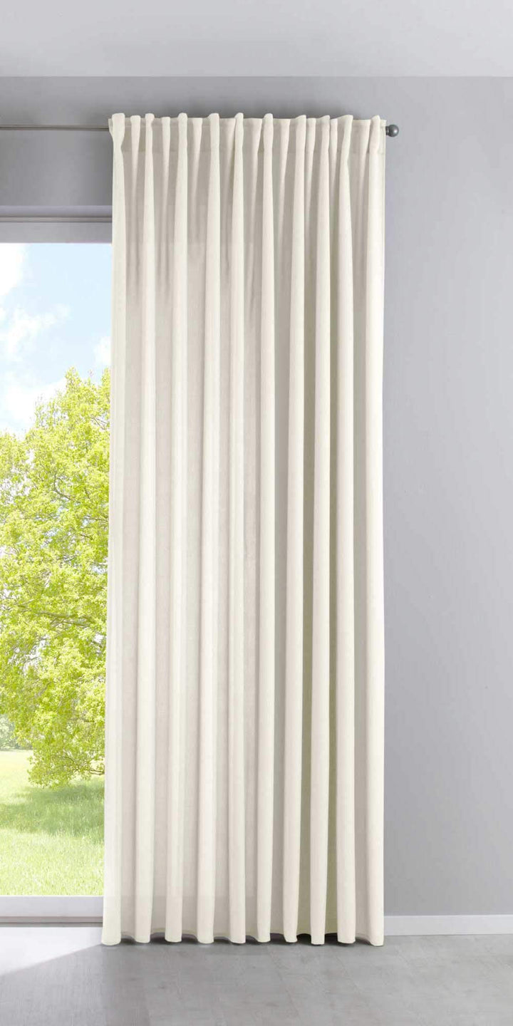 Vorhang Blickdicht »Palermo« HxB 250x300 cm Creme Gardine Extra Breit Matt Lichtdurchlässig Verdeckt