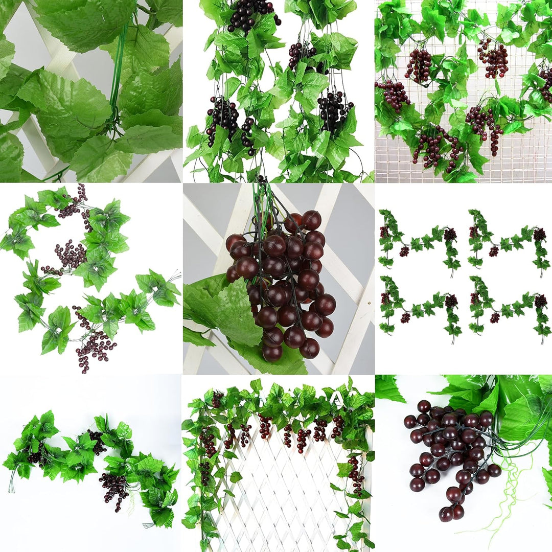 4 pcs Künstliche Kunststoff Traube,Künstliche Weintrauben Reben,Künstliche Lebensechte Traube,Künstl