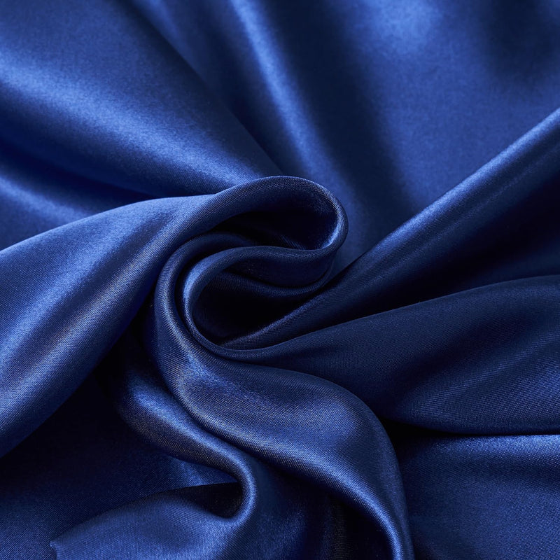 Bettwäsche Satin 155x220 Blau Dunkelblau Grau Seide Glänzend Glatt Bettwäscheset Glanzsatin Sommer U