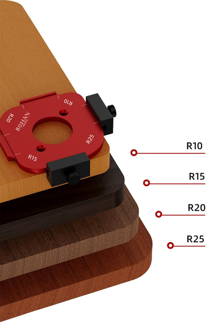 Eckradius-Frässchablonen, Aluminiumlegierung Radius Jig Router Templates, R10 R15 R20 R25 Radius Jig