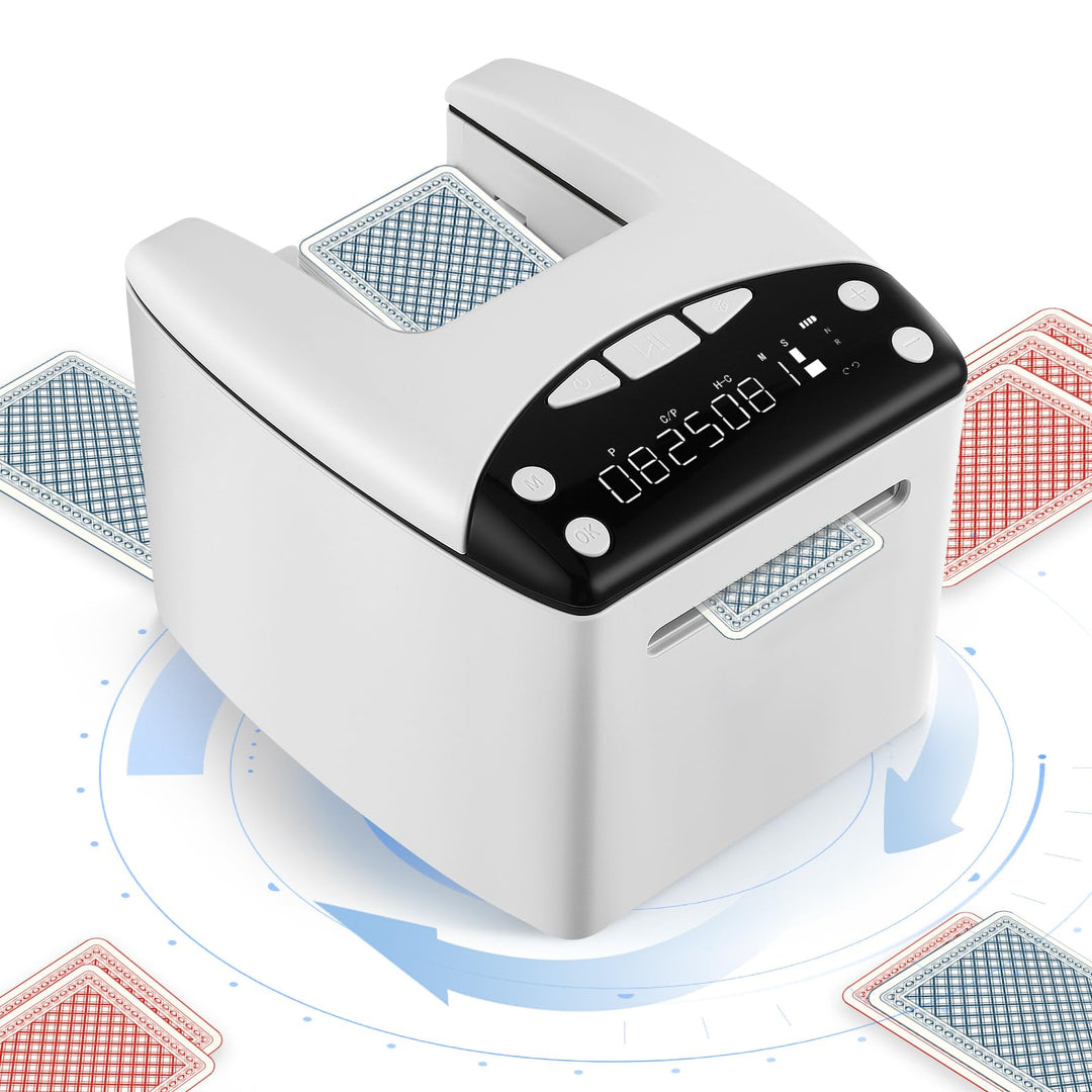 Automatischer Kartengeber, Automatischer Karten Austeiler mit 8 Spielern, 360° Drehung, 4000mah Wied