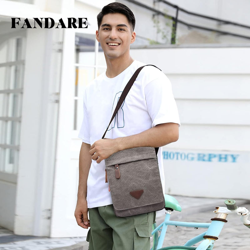 FANDARE Retro Umhängetasche Herren Segeltuch Arbeitstasche Damen Messenger Bag Schultertasche Herren