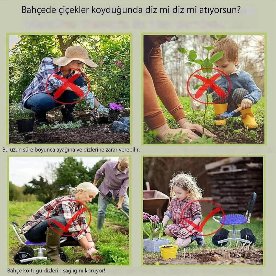 Gartenhocker Für Gartenarbeit, 360 Grad Drehbar Rollsitz Für Gartenarbeit, Gartenwagen Rollsitz, Gar