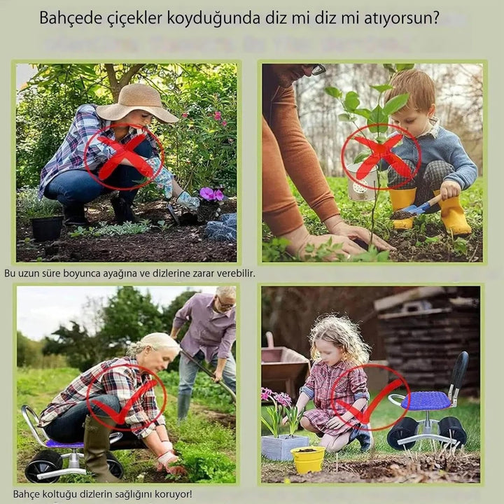 Gartenhocker Für Gartenarbeit, 360 Grad Drehbar Rollsitz Für Gartenarbeit, Gartenwagen Rollsitz, Gar