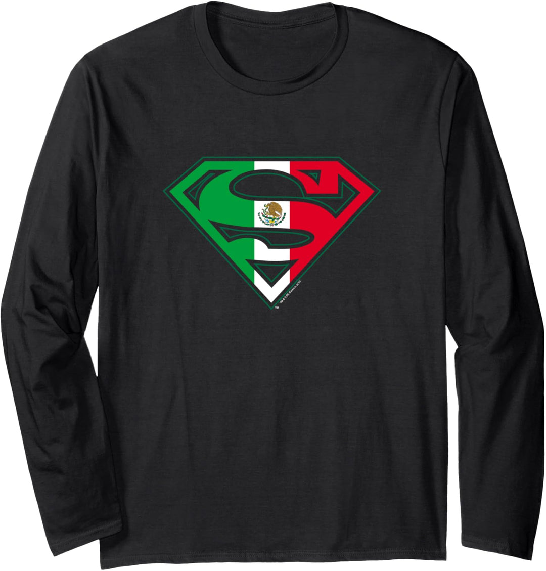 Superman Mexican Flag Shield Langarmshirt
