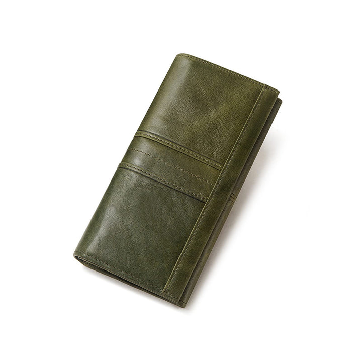 PORRASSO Leder Geldbörse RFID Schutz Damen Geldbeutel Kreditkartenetui Multifunktional Portemonnaie