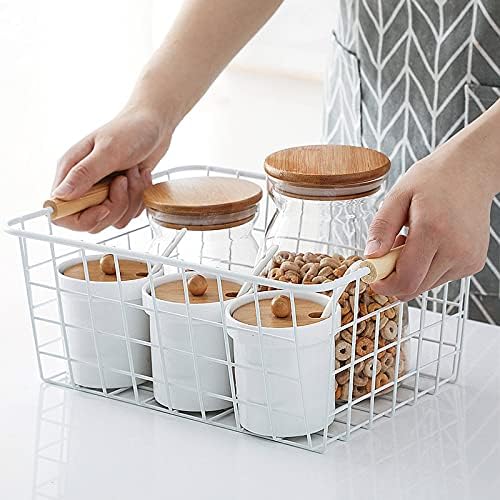 ZRAZ Kitchen Wire Baskets Farmhouse Decor Metal Food Storage Organizer,Household Refrigerator Bin wi