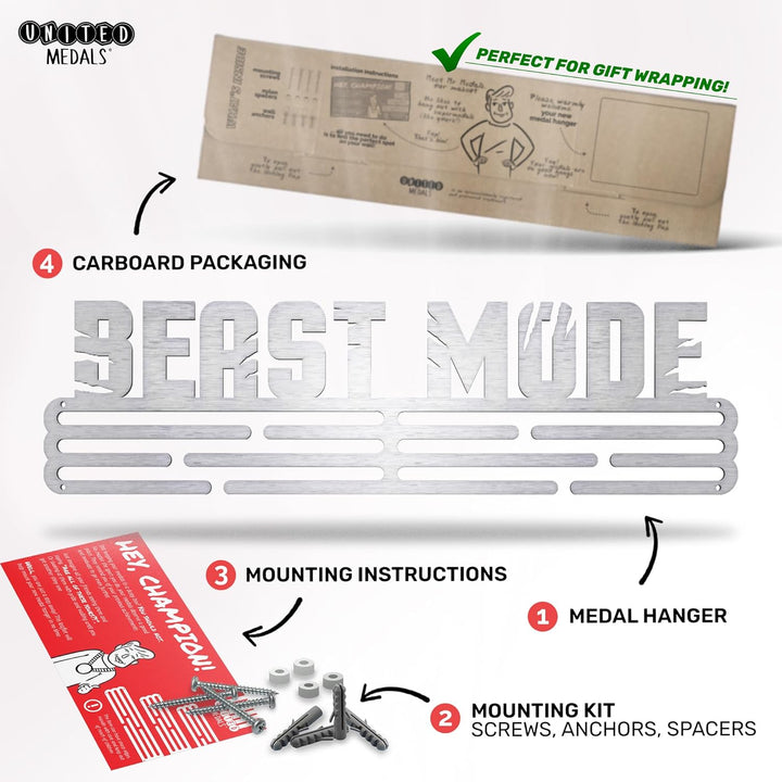 United Medals Beast Mode Medaillenhalter Stahl | Medaillen Aufhänger | Medal Hanger Holder Display R