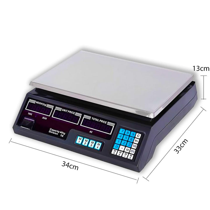 Elektronische Küchenwaage 40 kg digital und professionell mit LCD-Display mit hoher Präzision