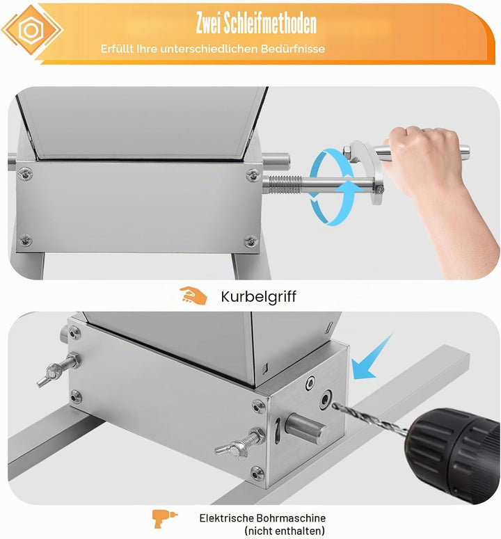 Elektrisch Getreidemühle FuttermüHle, Manuell Malzmühle Edelstahl Schrotmühle Maismühle Futtermühle,
