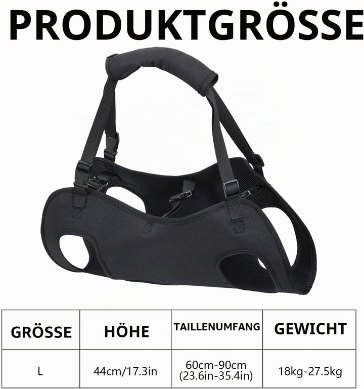 Tragehilfe für Hunde - Verstellbare Gehhilfe, Hebegeschirr für Hinterbeine, Hüftstütze Mit Griffen,