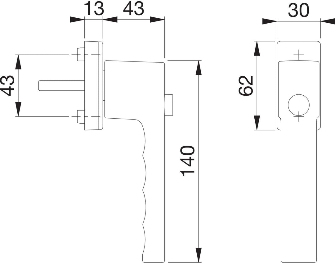 HOPPE 3937448 Fenstergriff Toulon Sperrknopf mit VK, Silber Eloxiert