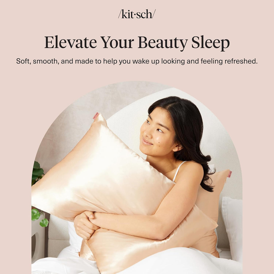Kitsch Satin Pillowcase for Hair & Skin -Softer Than Silk Pillowcase for Hair & Skin | Cooling Satin