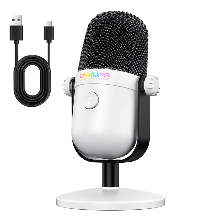 Gaming-Mikrofon mit Geräuschunterdrückung & Stummschalttaste, USB-Kondensatormikrofon für Streaming/