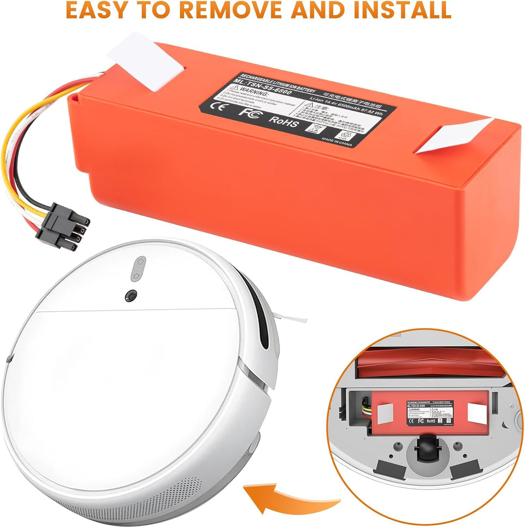14,4 V 6800 mAh Ersatzakku für Roborock S4, S5, S50, S6, S7, S7 Max, Q5, Q7, Q7 Max