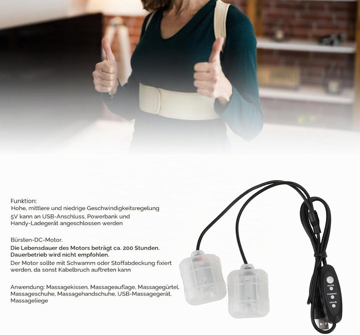 ciciglow DC5V -Vibrationsmotor, 1 Bis 2 USB 3 -Geschwindigkeitsvibrationsmotor 3000 Bis 4500 U/Min E