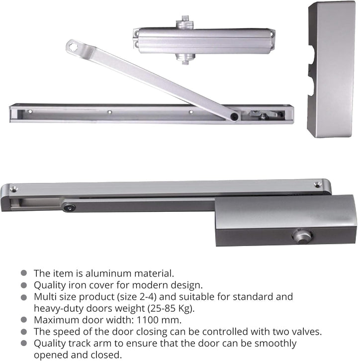 PALMAT Automatische einstellbare hydraulische Türschliesser mit Gleitschienenarm und Eisenabdeckung