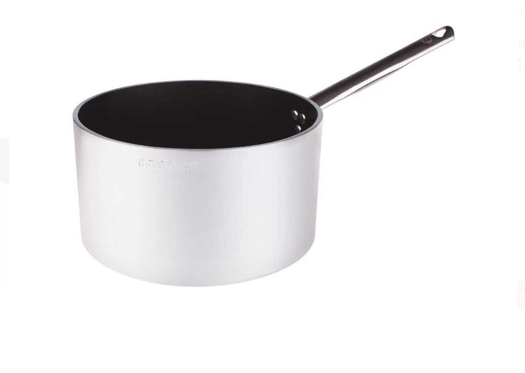 Pentole Agnelli Linie Aluminium 5 mm Platinum Gratinplatte mit 1 Griff hoch 20 cm Silber/schwarz 20