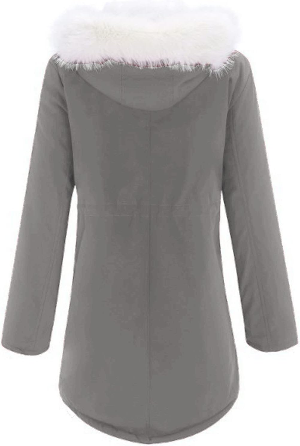 EMATOP Wintermantel Damen Warmer Lang Jacke Baumwolle Einfarbig Wanderjacke mit Kapuze Wintermantel