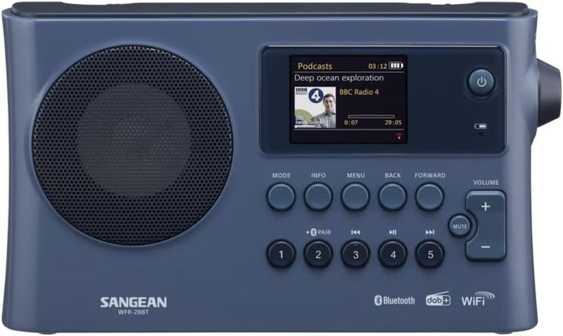 Sangean WFR-28 BT Dark Blue Internetradio mit Dab+ - WLAN - USB - DRM - Bluetooth