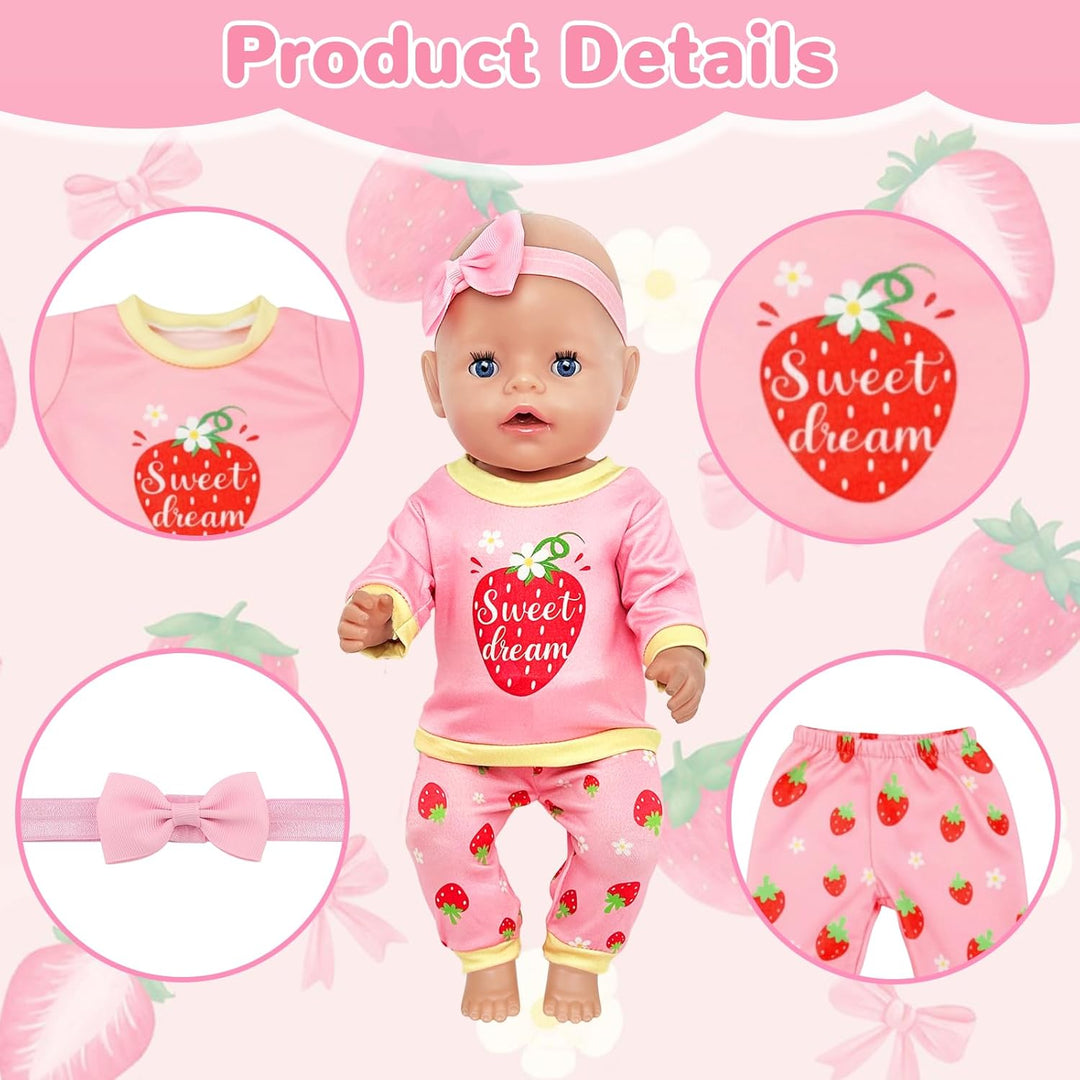 5 Sets Baby Kleidung für 14-18Zoll Baby Puppen, Puppenkleidung Outfits mit 5 Sets mit niedlichen Tie