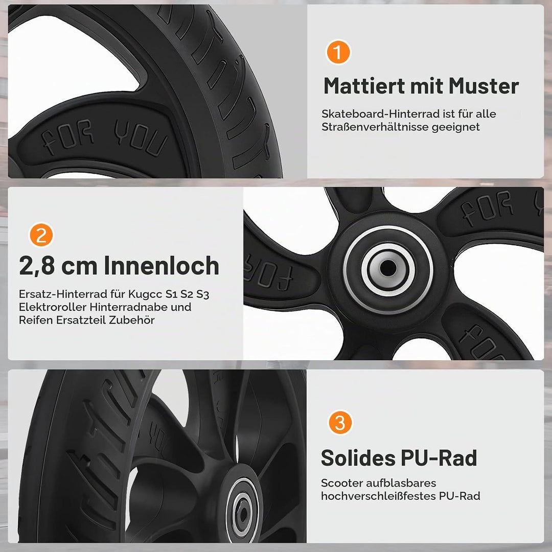 Roundsky Ersatz Hinter Rad für Kugoo S1 S2 S3 Elektro Roller Hinter Rad Nabe und Reifen Ersatz Teil