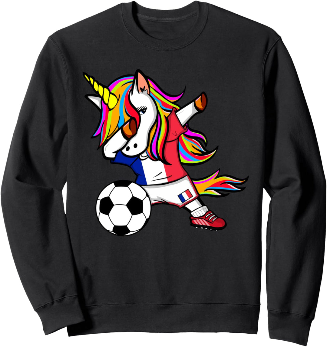 Dabbing Einhorn Frankreich Fussball - Französische Flagge Sweatshirt