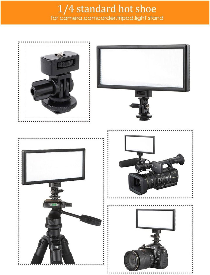 VILTROX L132T 3300K~5600K LED Videoleuchte Dimmable Panel Licht LED für DSLR Kamera mit NP-F550 Akku