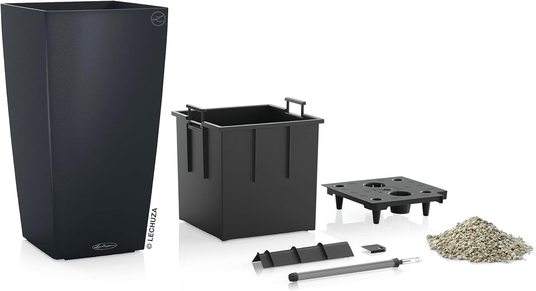 LECHUZA CUBICO Color 40 schiefergrau 13158 Schiefergrau 39.5x39.5x75.5 cm, Schiefergrau 39.5x39.5x75