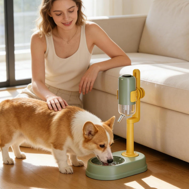 Wasserspender Für Katzen | Anti-Tropf Flasche - 750ml Stehender Tropfsicherer Hundenapf Mit Einem St