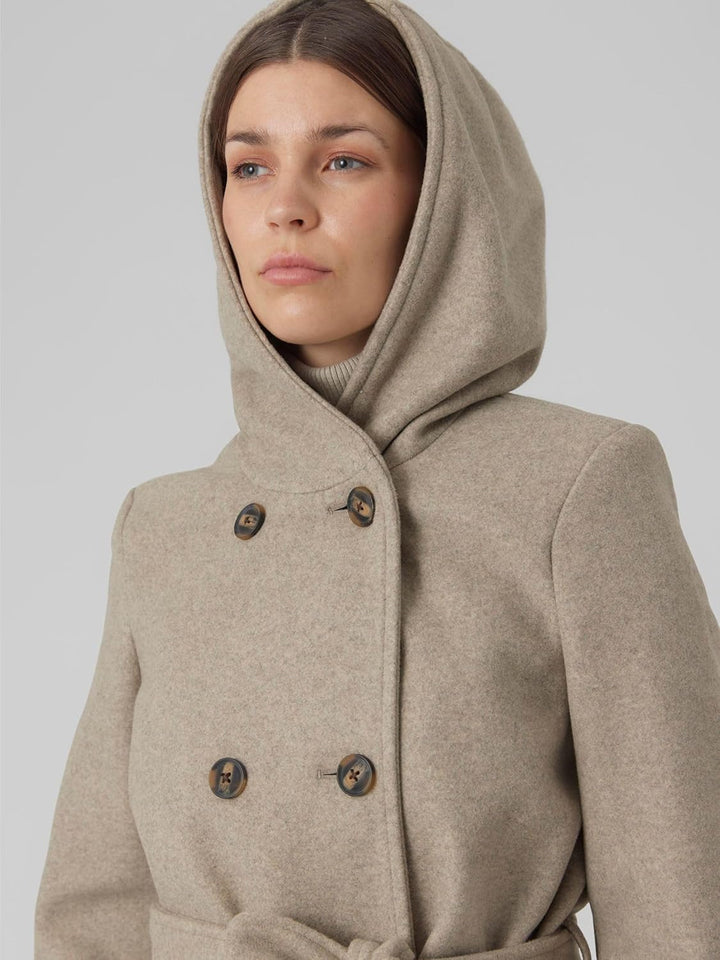 VERO MODA Female Mantel VMVINCEFIONA Mantel XS Silver Mink/Detail:MELANGE, XS Silver Mink/Detail:MEL