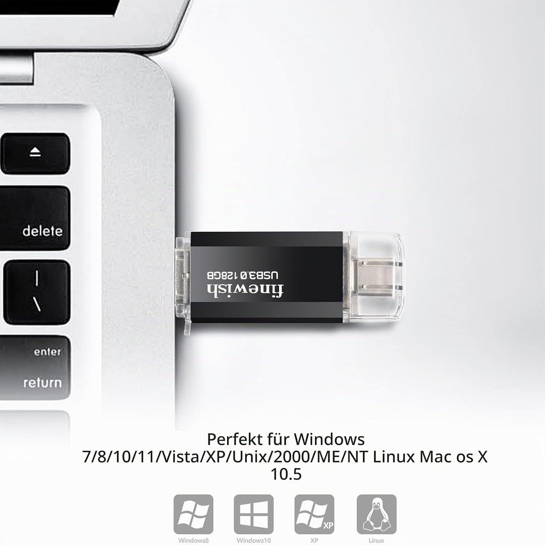 USB C Stick 128GB Speicher 40 MB/s Dual-Laufwerk Typ C + USB 3.0 Flash Drive-Speicherstick Memory St