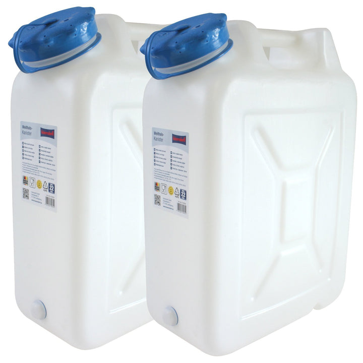 Hergestellt für BAUPROFI 2x Weithals-Kanister 22 Liter PRO 2er Set Lebensmittelkanister Wasserkanist