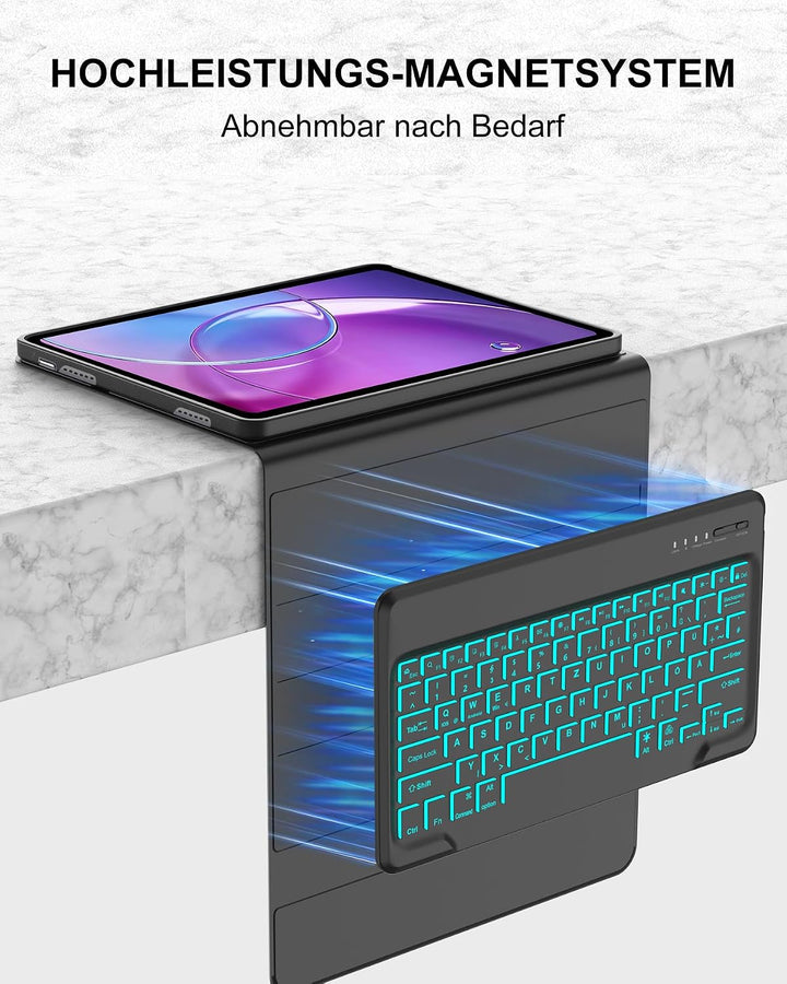 Für Idea Tab Pro Gen 2 13" Tastaturhülle mit Beleuchtung QWERTZ | Für Lenovo Idea Tab Pro Gen 2 Tast